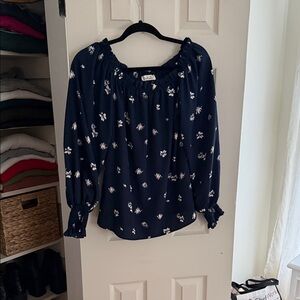 Floral Navy Blue Women's Top